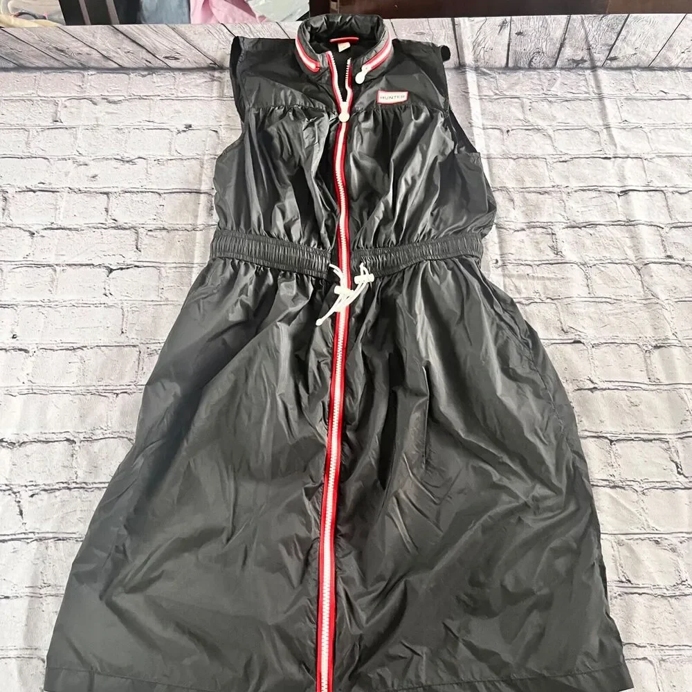 Hunter for Target Zip Front Packable Hood Drawstring Waist Mini Dress Nylon - Picture 2 of 5